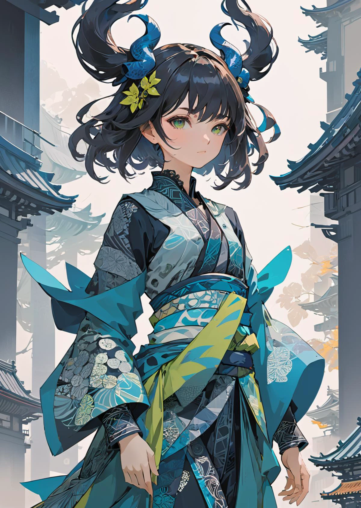 1girl, nihon, oni, ultra detailed, beautiful and aesthetic, masterpiece, best quality, realistic, zentangle, mandala, tangle, entangle, fractal art, extremely detailed, dynamic angle, the most beautiful form of chaos, elegant, a brutalist designed, vivid colors, romanticism, silk,
(art by Yoji Shinkawa Yoshitaka Amano Hiroshi Yoshida )