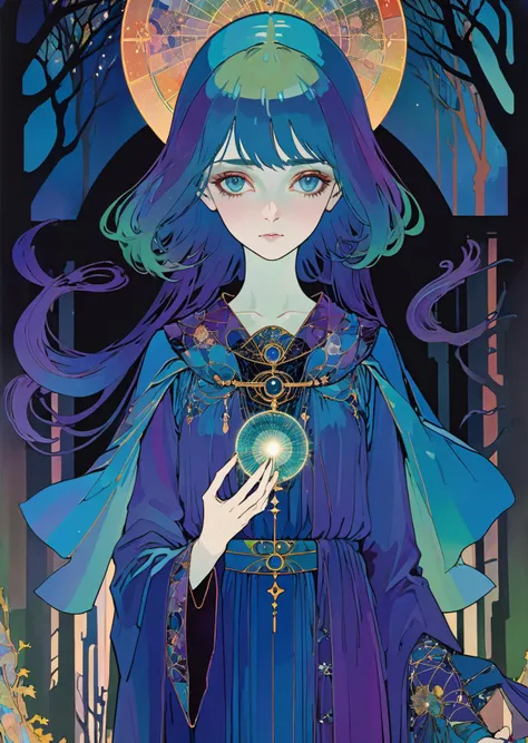 1 female
casting spells
detailed face, detailed hand,
fantasy,
Aurora Borealis
dramatic lighting
shadows
(art by   Harry Clarke  Hiroshi Yoshida)