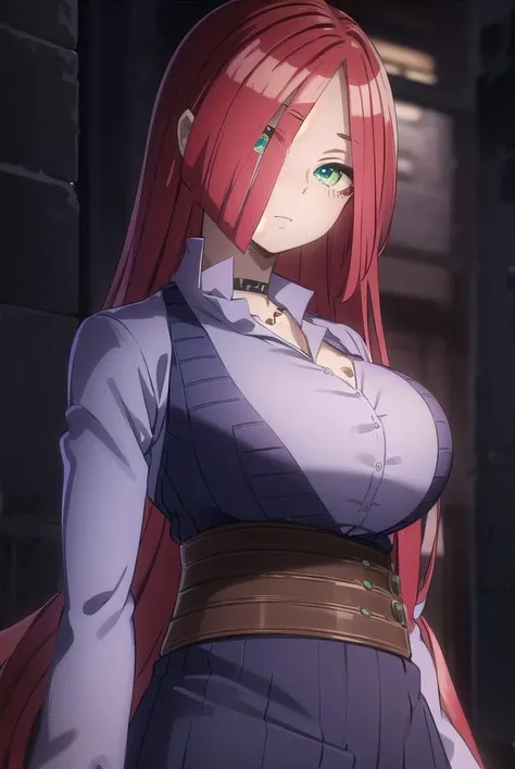 kirukahasaki, <lora:kiruka hasaki movie2-lora-nochekaiser:1>,
kiruka hasaki, long hair, red hair, (green eyes:1.3), (forehead:1.2),
BREAK thighhighs, gloves, boots, choker, black footwear, shirt, purple shirt, collared shirt, collarbone, necklace, belt, corset, skirt, long sleeves, cleavage,
BREAK outdoors,
BREAK looking at viewer, (cowboy shot:1.5),
BREAK <lyco:GoodHands-beta2:1>, (masterpiece:1.2), best quality, high resolution, unity 8k wallpaper, (illustration:0.8), (beautiful detailed eyes:1.6), extremely detailed face, perfect lighting, extremely detailed CG, (perfect hands, perfect anatomy),