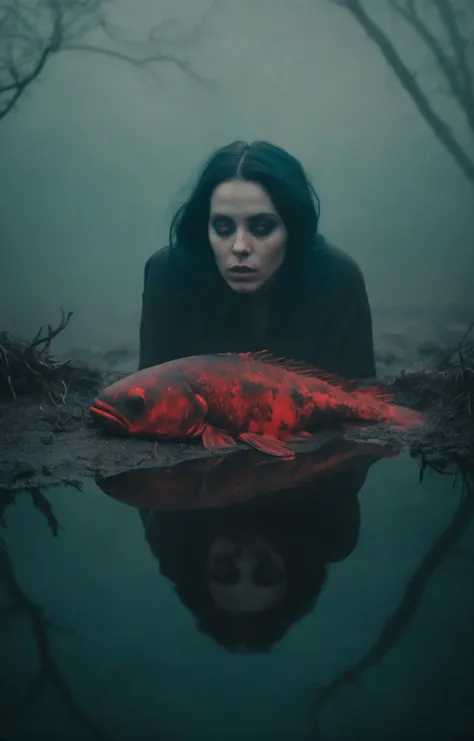 She eyes me like a Pisces when I am weak, I've been locked inside your heart-shaped box for weeks, I've been drawn into your magnet tar pit trap, I wish I could eat your cancer when you turn black. a sense of suspense and mystery. vibrant and moody, colorful, hazy, epic mist