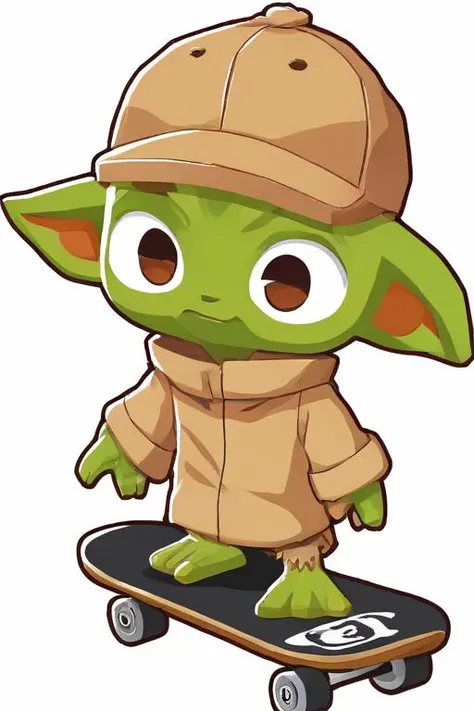 <lora:PE_BTD6Style:1> PEBTD6Style,cartoon,
<lora:PE_BabyYoda:0.5> PEBabyYoda,
on a skateboard, wearing baseball cap