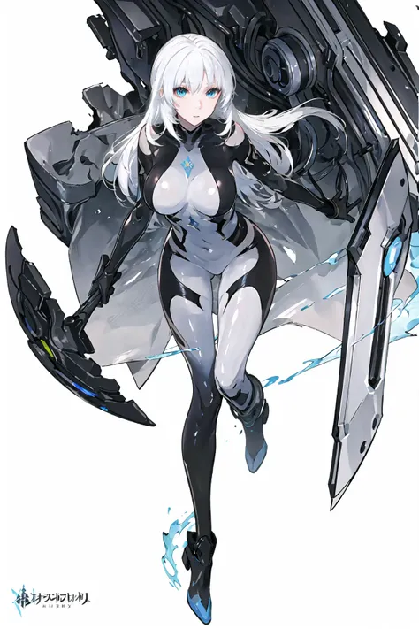 best quality,ultra high res,1girl,full body,destoryed city,battlefield,ruins,science fiction,war,
beautiful combat bodysuit,white skin,(pale skin:0.1),huge breasts,translucent skin,white hair,blue eyes,flying,expressionless,