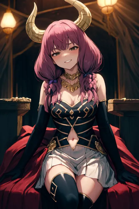 Aura、Half Bob Hair、Horns growing、Demon、blush,smile,Captivating thighs、Sexy look、Lolita、Small breasts、There&#39;s a heart in my eye、Her breasts are completely visible、naked、Showing armpits、Armpits are visible、舌👅を出している
（masterpiece:1.2), highest quality, High resolution, unity 8k wallpaper, (shape:0.8), (Beautiful and beautiful eyes:1.6), Highly detailed face, Perfect lighting, Highly detailed CG, (Perfect hands, Perfect Anatomy),