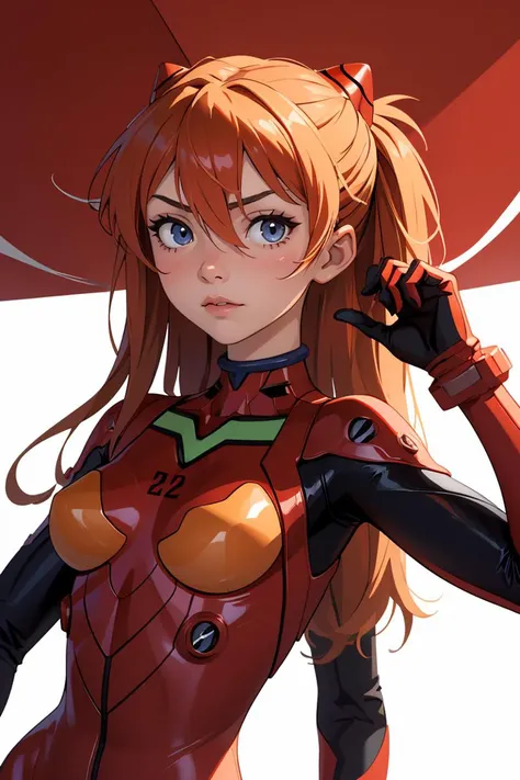 (masterpiece, best quality), 1girl, <lora:souryuu_asuka_langley:1> souryuu_asuka_langley, plugsuit, bodysuit, interface headset, red bodysuit, hair between eyes, pilot suit