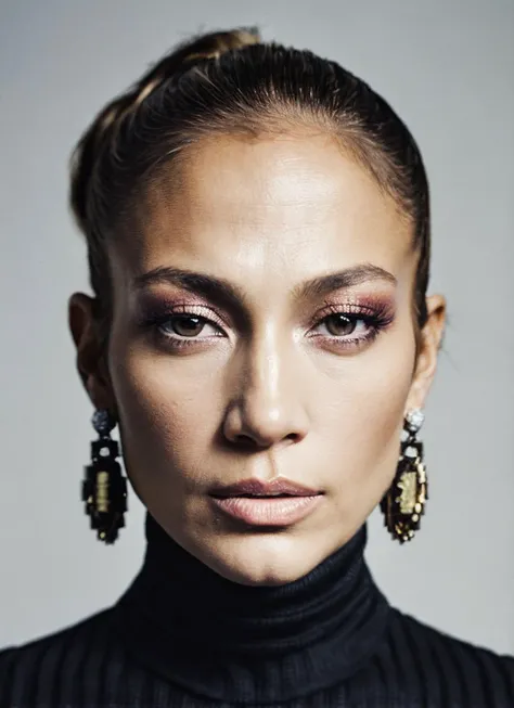 A stunning intricate full color portrait of (sks woman:1), wearing a black turtleneck, epic character composition, by ilya kuvshinov, alessio albi, nina masic, sharp focus, natural lighting, subsurface scattering, f2, 35mm, film grain, <lora:locon_jennifer_v1_from_v1_64_32:1.25>