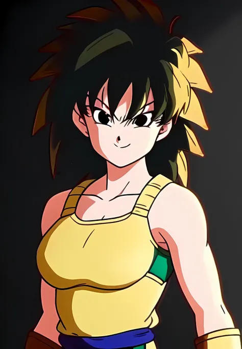mulher bonita e forte estilo dragon ball exibindo os musculos extremamente definidos malhando