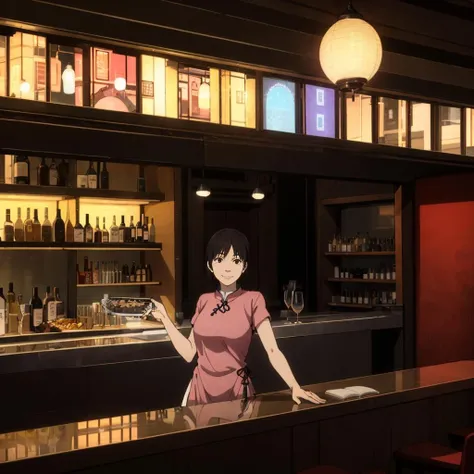 <lora:AiKawado001:0.7>,smile,
AiKawado,1girl,
china_dress,bar,night,indirect lighting,hostess,indoors,