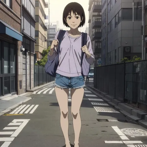 <lora:AiKawado001:0.7>,looking at viewer,smile,
AiKawado,1girl,
jacket,shirt,
denim shorts,
full body,
city,backpack,bag,