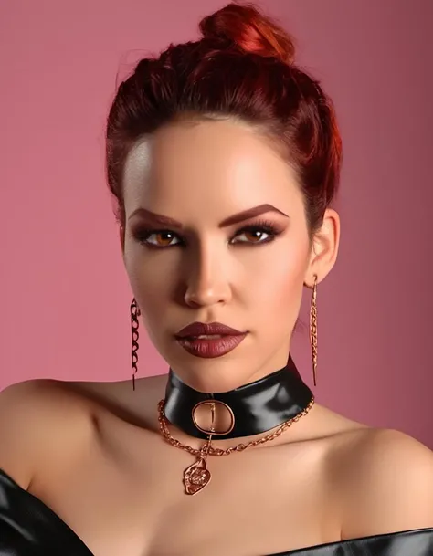 <lora:bncbchmp -000007:1> Professional portrait photograph of bncbchm with a thin leather choker around her neck and has (glossy lips), looking at the camera,, (masterpiece, top quality, best quality, official art, beautiful and aesthetic