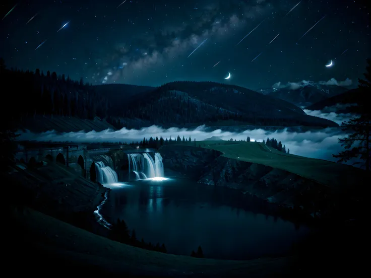 dark path in misty hills, fireflies, will-o-wisps, mystic, crescent moon, 1moon, ghosts+, ancient ruins on background, nighttime++, (glowing fog)1,2, muted colors, aesthetic, Dark Fantasy, Otherworldly, Surreal, 16K, dreamy, Starlight0,9, Ambrotype, beautiful, masterpiece, highest quality, 32k, depth of field, best quality, cinematic, still, high contrast, atmospheric, perfect, HDR, absurdres, celestial, crystalline, natural wonder, nice looking, vaporwave, cold light, (dim light)+, bloom, award winner, night, (dark environment) <lora:epi_noiseoffset2:0.5> <lora:DarkIncursioStyle:0.55> <lora:Elixir:0.5> <lora:Hor3d:0.35> <lora:ReaLora:0.35> <lora:LORA-XenoDetailer-v2:0.3> <lora:CR2RawLoRA:0.3>