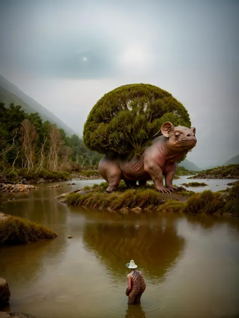 surreal composition, amazing landscape, unusual creatures