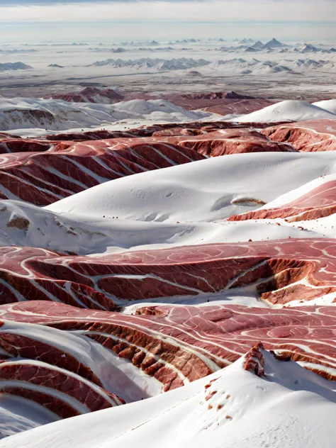 gross surreal landscape made out of meat