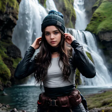 (Iceland waterfall, SFW, thermal wear, beanie, hiking boots, adventurous pose, near the waterfall, midday:1.35) Instagram_Influencer_98_By_Stable_Yogi
Faceshot_By_stable_yogi
Humanizer_Embedding_By_Stable_Yogi
<lora:Detail Blaster By Stable Yogi:0.5>
(center_parted_long_wavy_hair)