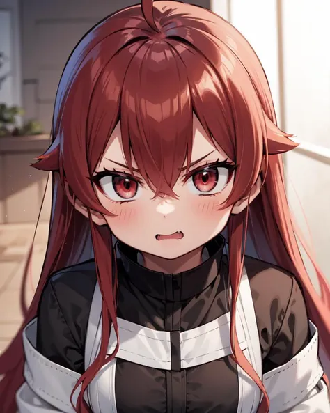 masterpiece, best quality, highly detailed
 ,, <lora:eristest:1>,,eris greyrat, ahoge, hair between eyes, long hair, (red eyes:1.1), red hair, sidelocks,  
fang,  ,  <lyco:glaringV_Conv2D:1.0> glaring,