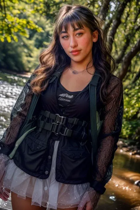 DEN_felline_SG,
walking by a river in a rich atmospheric (woodland forest:1.2) wearing (hiking gear:1.3), (god rays:1.3), (atmospheric:1.1), scenic,
bokeh, f1.4, 40mm, photorealistic, raw, 8k, textured skin, skin pores, intricate details <lora:epi_noiseoffset2:1>, epiCRealism <lora:ClothingAdjuster3:-1.3>