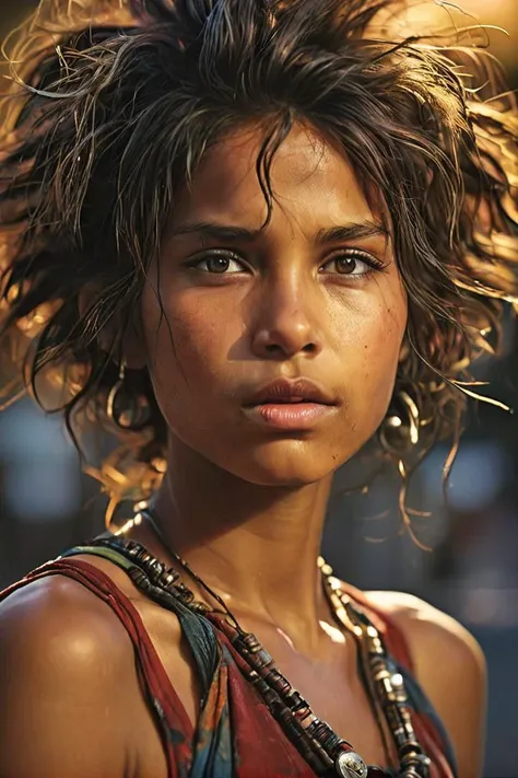 DV_Guadalupe_Vicious (Art Photography, Award Winning) (Steve McCurry, 35mm, F/2.8), (Photo Focus, DOF, Aperture, insanely detailed and intricate, character, hypermaximalist, beautiful, revealing, appealing, attractive, amative, hyper realistic, super detailed)(DOF, blurry background, sunset r)(Lens Flare, Heresy flare:1.3)((skinny body, fit body, slim, (narrow waist:1.5) toned abs))