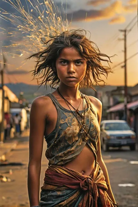 DV_Guadalupe_Vicious (Art Photography, Award Winning) (Steve McCurry, 35mm, F/2.8), (Photo Focus, DOF, Aperture, insanely detailed and intricate, character, hypermaximalist, beautiful, revealing, appealing, attractive, amative, hyper realistic, super detailed)(DOF, blurry background, sunset r)(Lens Flare, Heresy flare:1.3)((skinny body, fit body, slim, (narrow waist:1.5) toned abs))
