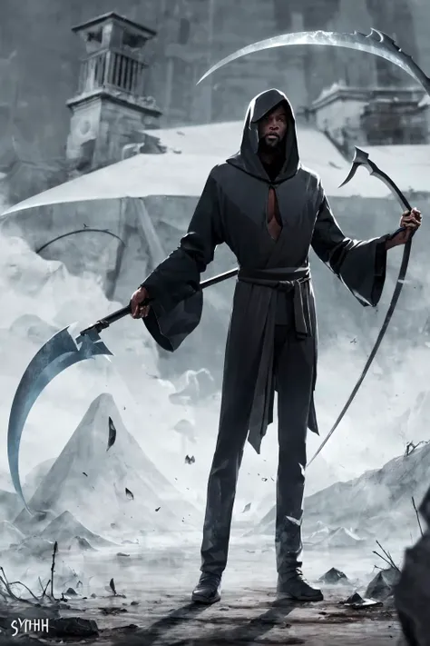 (masterpiece:1.2), best quality, Death Durant,
scythe, 1boy, male focus, hood, solo, facial hair, robe, black robe, dark skin, holding, beard, black hair, dark-skinned male, jewelry
<lora:Death Durant_20231101213836:1>