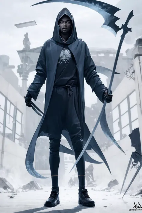 (masterpiece:1.2), best quality, Death Durant,
scythe, 1boy, solo, male focus, hood, basketball, weapon, holding, glowing eyes, glowing, clothes writing
<lora:Death Durant_20231101213836-000018:1>