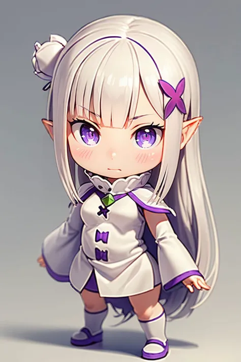 (CHIBI:1.3),(full body),simple_background,
<lora:(_YvupNuLum;)aZmh<.r11V:0.7>,
1girl,solo,emilia (re:zero),pointy ears,purple eyes,grey hair,white hair,very long hair,blunt bangs,
YWN,hair ornament,sidelocks,x hair ornament,hair flower,low tied long hair,high collar,white dress,white cape,wide sleeves,
(make a fist),
<lora:[uk]SJ[[Ro+h<.1670393268134119576:0.25>,
SEMI-REALISTIC ANIME,