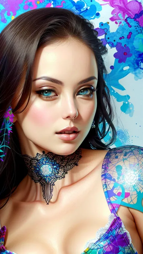 Masterpiece, (highly detailed, intricately detailed), complex art illustration of (ethereal [woman|cyborg] quironSilviaSaintV1 goddess with expression of wonder), ((by Minjae Lee)), (colorful:1.1), masterful art, [acrylics], fine details, color splash, [bright:vibrant:15] colors, tension, (pop art:0.8), (Graffiti style:1.2), art amour, ultra detailed, beautiful eyes,
<lora:quironSilviaSaintV1:1>
