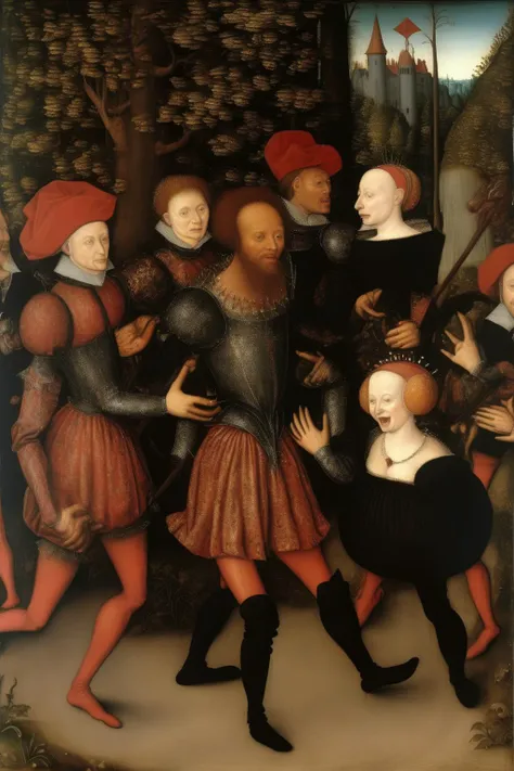 <lora:Lucas Cranach Style:1>Lucas Cranach Style - body is glorified but always controlled Renaissance and Impressionism to wild contemporary art