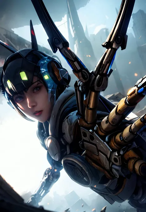 futuristic mecha in a destroyed city, scifi, mechanical, gears, transparent glass, crystal,
vibrant colors, colorful art style,
soft lighting, soft shadows, detailed textures, dynamic lighting,
nice hands, perfect hands,
<lyco:GoodHands-beta2:1.0>
<lora:add_detail:1>