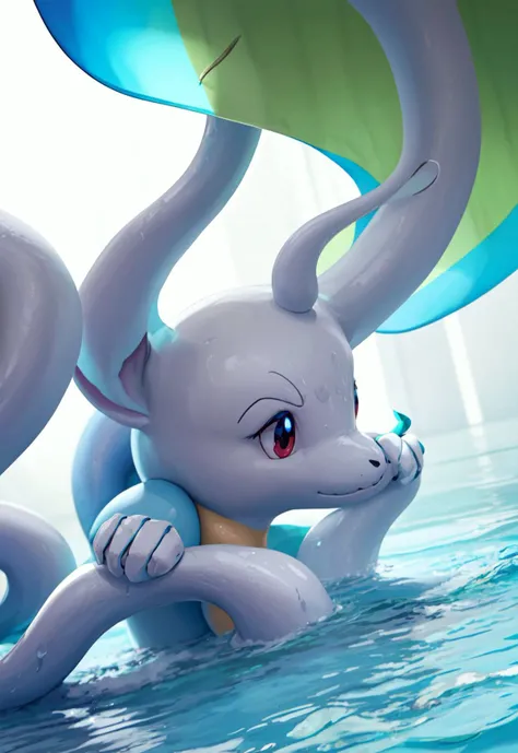 (best quality, 4k, 8k, high resolution, master part: 1.2), (estilo anime), (Pokémon), (criatura), (Meloetta), (flutuando na vertical), (Garden at night ), (mystical glow all around), Retratos, anime, foco nítido, vivid colors, HDR Sei