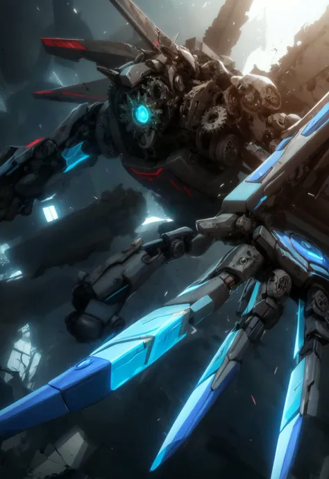futuristic mecha in a destroyed city, scifi, mechanical, gears, transparent glass, crystal,
vibrant colors, colorful art style,
soft lighting, soft shadows, detailed textures, dynamic lighting,
nice hands, perfect hands,
<lyco:GoodHands-beta2:1.0>
<lora:add_detail:1>
