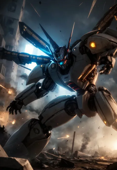 futuristic mecha in a destroyed city, scifi, mechanical, gears, transparent glass, crystal,
vibrant colors, colorful art style, 
soft lighting, soft shadows, detailed textures, dynamic lighting, 
nice hands, perfect hands, 
<lyco:GoodHands-beta2:1.0> 
<lora:add_detail:1>