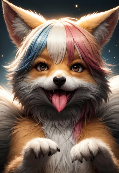 fox, fluffy, cute, tongue out, puffy,
vibrant colors, colorful art style,
soft lighting, soft shadows, detailed textures, dynamic lighting,
nice hands, perfect hands,
<lyco:GoodHands-beta2:1.0>
<lora:add_detail:1>