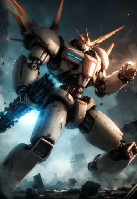 futuristic mecha in a destroyed city, scifi, mechanical, gears, transparent glass, crystal,
vibrant colors, colorful art style, 
soft lighting, soft shadows, detailed textures, dynamic lighting, 
nice hands, perfect hands, 
<lyco:GoodHands-beta2:1.0> 
<lora:add_detail:1>