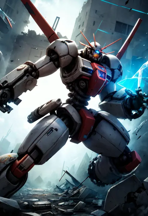 futuristic mecha in a destroyed city, scifi, mechanical, gears, transparent glass, crystal,
vibrant colors, colorful art style, 
soft lighting, soft shadows, detailed textures, dynamic lighting,  
nice hands, perfect hands, 
<lyco:GoodHands-beta2:1.0> 
<lora:add_detail:1>