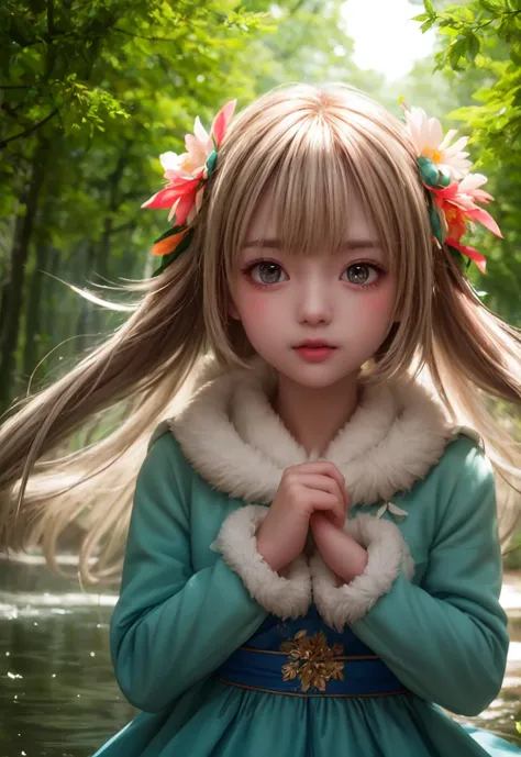 girl in a forest with floating flowers, river, puffy, puffy cheeks, cute,
vibrant colors, colorful art style, 
soft lighting, soft shadows, detailed textures, dynamic lighting,  
nice hands, perfect hands, 
<lyco:GoodHands-beta2:1.0> 
<lora:add_detail:1>