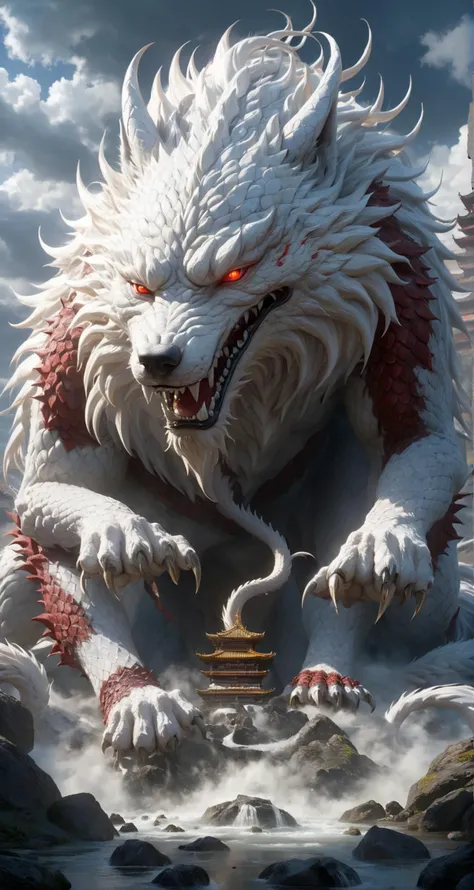 ral-porcelain,<lora:ral-porcelain:0.5>,
It was as if heaven and earth had just opened up,and the universe had just formed. Chaos Qi exploded,and they could vaguely hear the roars and roars of innate gods. There were buddhas chanting,and devil masters chanting scriptures. The scene was strange and terrifying. All kinds of divine power surged between the two of them,and laws intertwined like a spider web,One man was bathed in lightning,like the reborn of Thunder,the other man's head was shaped like a Wolf's head,but there was a pair of huge and primitive gray horns on the head,and a vertical eye between the eyebrows,which was ferocious,Its body is covered with black scales,hard and cold,like ugin shining,and in the cracks of the scales grow long hair,red as blood,half a foot long,Behind it,there are nine tails,and at the end of each tail,there is a small fierce animal head,shaped like a dragon head,The head of the Wolf,with its fierce vertical eyes,its huge gray horns,its entire body of scales like gold,and its red hair,<lora:SDXL_Sacred_beast:0.5>,