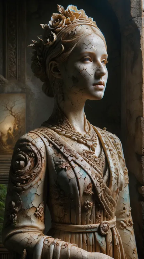 ral-porcelain,<lora:ral-porcelain:1>,woodfigurez,<lora:woodfigurez:0.8>,
breathtaking detailed soft painting of the edge of the forest with ringing flowers od dream,a girl with a lip of mandarine with crossed knees in a light deluge,shadowed nudity through rainbow,flora and sea,rembrandt style,elegant,highly detailed,artstation,concept art,matte,sharp focus,art by tom bagshaw,luis royo and greg rutkowski,