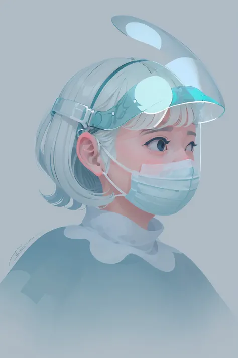 pastel color,
1girl, solo, short hair, simple background, black eyes, mask, blue background, helmet, portrait, blue headwear, mouth mask, aqua background, surgical mask,
flat color , <lora:choomoranma-04:0.95>
