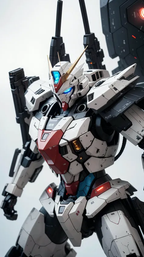 Hyperrealistic art BJ_Gundam,solo,blue_eyes,holding,weapon,holding_weapon,gun,no_humans,glowing,robot,holding_gun,mecha,flying,science_fiction,
cinematic lighting,strong contrast,high level of detail,Best quality,masterpiece,White background,. Extremely high-resolution details,photographic,realism pushed to extreme,fine texture,incredibly lifelike,<lora:Gundam_Mecha_v5.2:0.6>, . Extremely high-resolution details, photographic, realism pushed to extreme, fine texture, incredibly lifelike