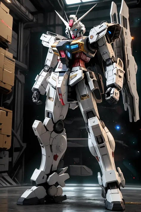 a giant (Gundam rx78 1.2) robot with a gun in its hand and Shield in space, space; earth in the background, ruins, sci-fi, sparks, and flames surround it,
Steel, edge rust, and edge wear (extremely detailed CG unity 8k wallpaper), realistic, masterpiece, highest quality, ((scifi)), lens flare, ((light sparkles)), unreal engine, digital painting, Style-TronLegacy-8v-B, trending on ArtStation, trending on CGSociety, Intricate, High Detail, dramatic, realism, beautiful and detailed lighting, shadows (was-gunpla) <lora:gundamRX78_v2:0.8><lora:epiNoiseoffset_v2:0.5> <lora:itrobo2022Highly_12Lora:0.7>