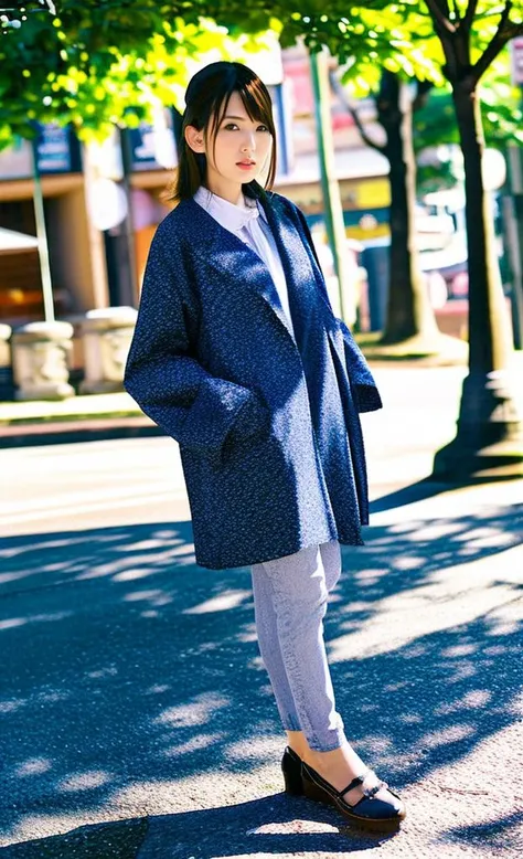 a photo of a japanese woman named hatanoyui ,wearing clothes,<lora:LCM_LoRA_Weights_SD15å éå¨:0.7>,looking at viewer and facing viewer,Detailed facial features, detailed eyes, detailed nose, detailed lips, best quality and best aesthetic and (photorealistic:1.4) and (Realistic:1.4) and Detailed Skin Textures and detailed skin pores and high skin detail,<lyco:hatanoyui-amateurV1:0.8>  Fujifilm XT3,film still,film grain,cinematic,<lyco:film grainV2:0.55> (full body:1.3),outdoor and public spaces, (background:0.85)