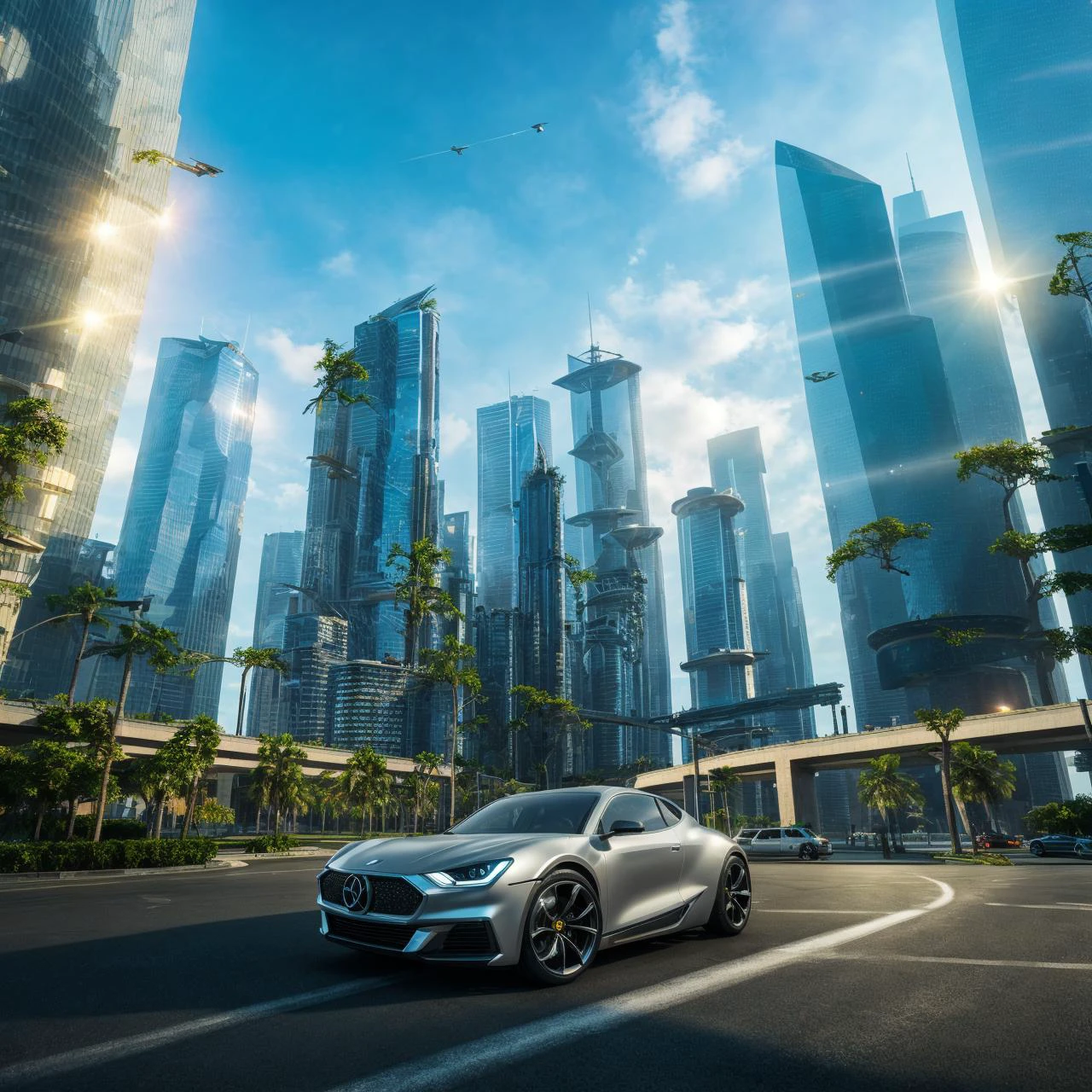 A futuristic city with flying cars and skyscrapers <lora:RealisticPhotography:1>, (good composition), (in frame), centered, 8k, 4k, detailed, attractive, beautiful, impressive, photorealistic, realistic, cinematic composition, volumetric lighting, high-resolution, vivid, detailed, stunning, professional, lifelike, crisp, flawless, DSLR, 4k, 8k, 16k, 1024, 2048, 4096, detailed, sharp, best quality, high quality, highres, absurdres