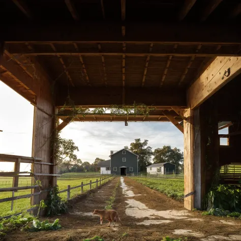 A farm with animals and crops <lora:RealisticPhotography:1>, (good composition), (in frame), centered, 8k, 4k, detailed, attractive, beautiful, impressive, photorealistic, realistic, cinematic composition, volumetric lighting, high-resolution, vivid, detailed, stunning, professional, lifelike, crisp, flawless, DSLR, 4k, 8k, 16k, 1024, 2048, 4096, detailed, sharp, best quality, high quality, highres, absurdres