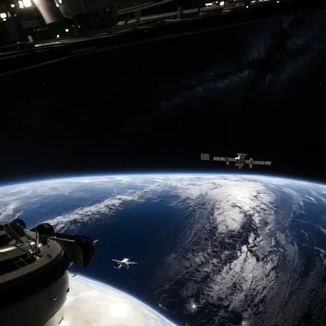 A space station orbiting a planet <lora:RealisticPhotography:1>, (good composition), (in frame), centered, 8k, 4k, detailed, attractive, beautiful, impressive, photorealistic, realistic, cinematic composition, volumetric lighting, high-resolution, vivid, detailed, stunning, professional, lifelike, crisp, flawless, DSLR, 4k, 8k, 16k, 1024, 2048, 4096, detailed, sharp, best quality, high quality, highres, absurdres