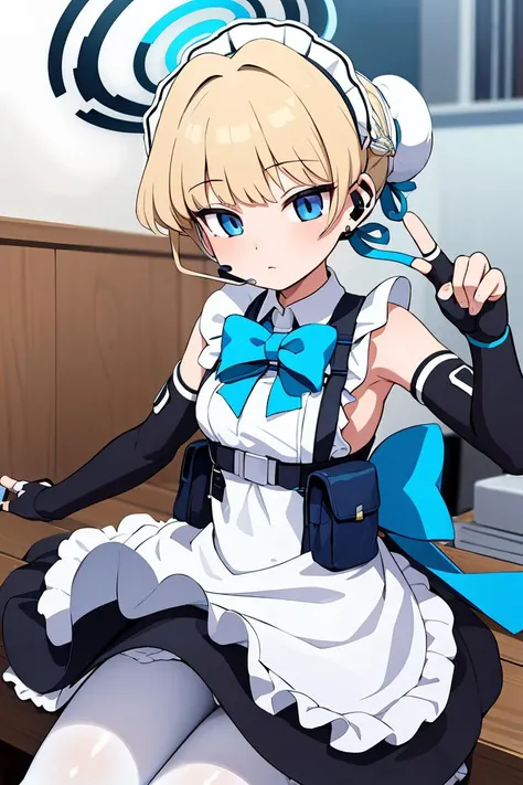 Bright colors,illumination,A girl stands in the lab,looking toward the viewer,White knee-length stockings,mature,sexy for,the maid outfit,maidennurse,Maid sleeves,cropped shoulders
