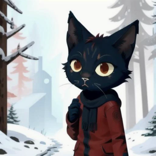 <lora:Mae_Borowski-v1-NAI:1>mae borowski,  in winter forest, blizzard, toon \(style\),  winter uniform,  2D