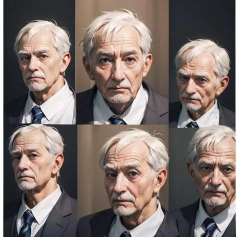 ((masterpiece,best quality)), intricate detail, 
1old man, (multiple poses ), (multiple expression:1.5), (Same hairstyle:1.3),