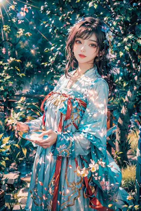 <(best quality, extremery best quality, masterpiece:1.4), (realistic, intricate details:1.4), (photorealistic:1.4), (extremely intricate:1.4), highres, ultra highres, ultra-detailed, absurdres, incredibly absurdres, extremely detailed, high quality, high resolution, hyperrealistic, ultra-realistic, hyper-detailed, top quality, best, fine detail, massive detail, Highly detailed, extreme detailed, highest detailed, high-res, absolutely resolution, reflection, (refraction:1.4), (hyperrealism:1.4)>, BREAK, 1girl, solo, looking at viewer, (young cute beautiful 18-year-old girl:1.4), 3d face, (hand of Guido Daniele:1.4), beautiful girl, Beautiful face, pretty, girlface, kpop idol, supermodel, stunning innocent symmetry face, perfect body, medium breast, slim waist, slim legs, (high detailed skin:1.5), glowing eyes, goddess, natural skin texture, shiny skin, White skin, Beautiful detailed face, detailed face, real skin texture, cute delicate face, finely detailed face, golden ratio, golden ratio face, expressive eyes, perfect face, perfect skin, flawless face, clear face, shiny hair, pale skin, Proper body proportion, perfect anatomy, realistic skin texture, luscious lips, glossy lips, natural makeup, beautiful bright pupils, slender figure, intricate eyes, detailed pupils, detailed face and eyes, longeyelashes, blush, good hand, perfect hands, pretty face, beautiful female bodies, finely detailed skin, oily shiny skin, clean facial features, an extremely delicate and beautiful, cute & girly, beautiful detailed eyes, stars in the eyes, detailed simmetric eyes, perfect smooth skin texture, BREAK, (((((standing, (hanfu, tang style, tang style outfits, pink upper shan, pink chest pleated skirt, red with pink waistband, red pibo:1.4), (smile, Pink hair, Pink eye, long hair, Pink eyelashes, Pink lips, Pink lip colour, Eyes glowing Pink, flat bangs, pink fluffy bunny:1.5), (night, Night time, moon light, sky, landscape, aurora borealis, stars, outdoors, Chinese, Pink fireworks, Sakura tree background:1.4), (lake background, mountains, full moon background, night lake shore, river, forest, chinese style countryard, lanterns, pond, cobblestone pathway, building pavilion, chinese buildings, moutains, misty lake, ancient chinese background, puddle, after the rain, petals falling, wet grass and trees, flower sea, in a meadow, waterfall, breeze, flying splashes, flying petals, leaves, bloom, bloom effect, surrounded by heavy floating petal flow, petal, Pink butterfly, flower, detailed beautiful grassland with petal, flowers, plants, Pink rose, many Pink roses, leaves falling from the tree, dust is drifting, ethereal, scenery, nature, mysterious background:1.4), (iridescent colors, Iridescence, blush, mysterious, fantasy background, fantasy, open mouth:1.2), (fog, wind:1.2), (Luminescent Particles:1.3), (fullbody:1.2), (eye focus, face focus, character focus, close-up face:1.2), (dutch angle, cowboy shot:1.3), colorful refraction)))), BREAK, <watercolor, available light, detailed light, volumetric fog, beautiful lighting, Rembrandt lighting, Cinematic, pixel art, game art, key visual, surreal, PBR Texturing, Anisotropic Filtering, Maximum Clarity And Sharpness, Albedo And Specular Maps, Multi-Layered Textures, Surface Shading, Sub-Pixel Convolution, Sub-Pixel Convolution, Accurate Simulation Of Light-Material Interaction, blurry foreground, broad light, volumetric light effect, matte painting, perfectly defined features, volumetric lighting, Tone Mapping, Lumen Reflections, Global illumination, Ray Tracing, Screen Space Global Illumination, Accent Lighting, 32k, Natural Lighting, volumetric, cinematic masterpiece, Rule of thirds, high dynamic range, Multi-exposure HDR capture, cinematic render, game cg cinematic, atmospheric perspective, movie scene, epic dynamic frame, motion blur, ((cinematic look, Film look)), rim light, 4k textures, adobe lightroom, photolab, insane details, hyperdetailed, exposure blend, professional color grading, professional color correction, aerial perspective, particles and dust in beams of light, cinematic scene, dynamic lighting, sharp details, lomography, soft focus, light leaks, bold hues, atmospheric depth, (explosive light and shadow:1.2), aesthetics, intricate designs, ultra realistic digital art, (zentangle, mandala, tangle, entangle), (fractal art), elegant, vivid colours, floating particles, particles, dramatic, epic, (ink drawing, oil painting detailed), (dramatic lighting:1.2), RAW, huge filesize, extremery detailed CG, Photo, 8k uhd, cinematic atmosphere, trending on artstation, award-winning glamour photograph, highly detailed photo, official art, beautiful and aesthetic, unity 8k wallpaper, beautiful, highly detailed CG illustration, best illustration, intricate, Amazing, emotional, analog, painting, digital painting, concept art, Oil Painting, illustration, Classical art, Renaissance, Romanticism, Neoclassicism, Color Palette, depth and contrast, Vibrant colors, saturated, rich saturation, color harmony, vivid palette, concept-art, design style, detail character, concept render, colorful, analog photography, dreamy atmosphere, specular highlights, atmospheric lighting, (dynamic angle, dynamic pose :1.3), (shiny, clothes reflecting light, lens flare, bloom effect, light particle, lens glare:1.3), realistic lighting, cinematic light, (cinematic lighting), light in the face, soft lighting, saturated colors, detailed background, sharp focus, 8k high definition, perspective, Master Composition, roughness, post-processing, soft shadows, realistic shadows, ambient occlusion, ray-tracing, subsurface scattering, photon mapping, physically-based rendering, octane rendering, unreal engine 5, ue5 rendering, Adobe After FX, dslr, RTX, Best character details, radiosity, sharp, antialiased, RAW photo, HDR, 8k, 4k, (((Photographed by Roger Deakins, using a RED Monstro 8K VV camera and a series of high-end lenses))), ((Hasselblad photography)), (film grain:1.4), Kodak portra 400, ((Fujifilm X-T5)), professional photograph, depth of field, caustics, Broad lighting, diffuse lighting, rim lighting, two tone lighting, textile details, visible pores, high resolution scan, professionally color graded, photographic reality, automatic white balance, best lighting, detailed shadow, high contrast, strong light and shadow>, (PureErosFace_V1:0.5), (ulzzang-6500:1), <lora:epiNoiseoffset_v3:0.05>, <lora:add_detail:0.1>, <lora:hanfuTang_v35:0.8>, <lora:zhongfenghuaxiyou-000018:0.05>, zhongfenghua