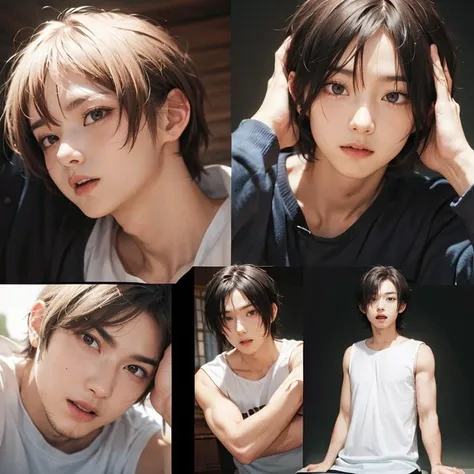 ((masterpiece,best quality)), intricate detail, 
1boy, (multiple poses ), (multiple expression:1.5), (Same hairstyle:1.3),