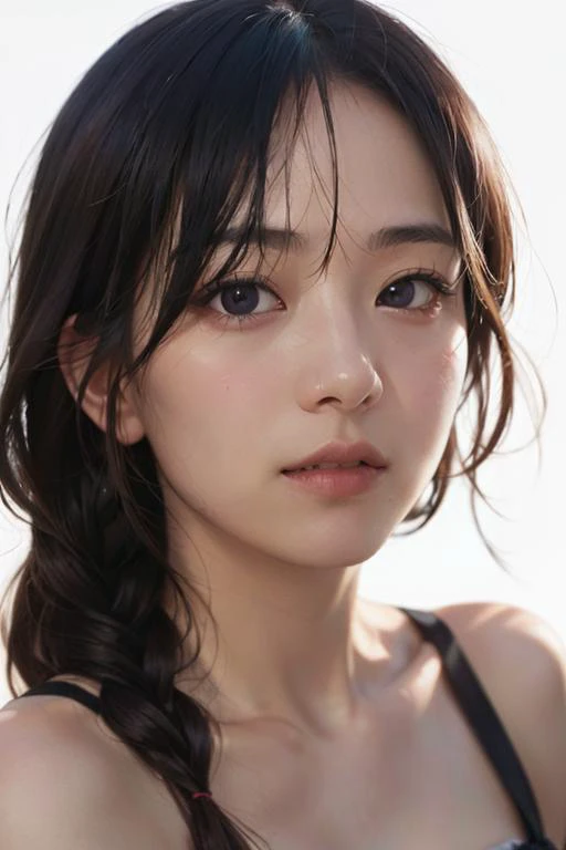 shinobi, 1girl, ((photorealistic, raw photo:1.2), (natural skin texture, realistic eye and face details), hyperrealism), DarkOrchid side braid,
