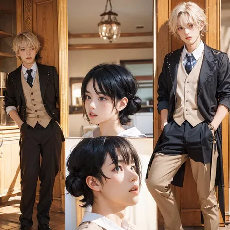 ((masterpiece,best quality)), intricate detail, 
1boy, (multiple poses ), (multiple expression:1.5), (Same hairstyle:1.3),